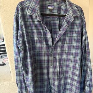 Patagonia Organic Cotton Plaid Shirt - Blue and Pink